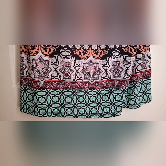 Valerie Stevens Laced Up Top Women's Medium Long Sleeved Shirt Multi Pattern - Picture 4 of 10